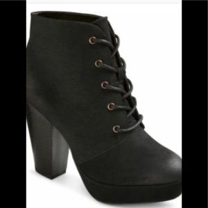 Mossimo Black Suede Heel Booties